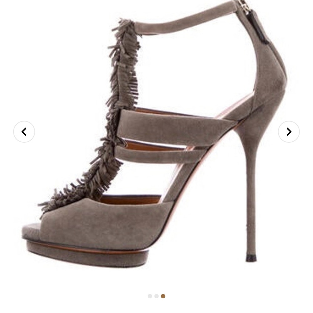Gucci suede t strap heels